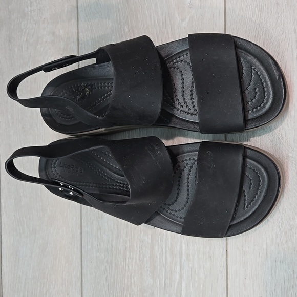 Crocs Women's LiteRide Strappy Platform Sandals Shoes Sz 9 - Picture 3 of 11